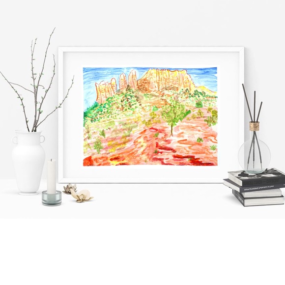 Sedona Arizona Landscape Watercolor Painting Arts - Picture 6 of 9